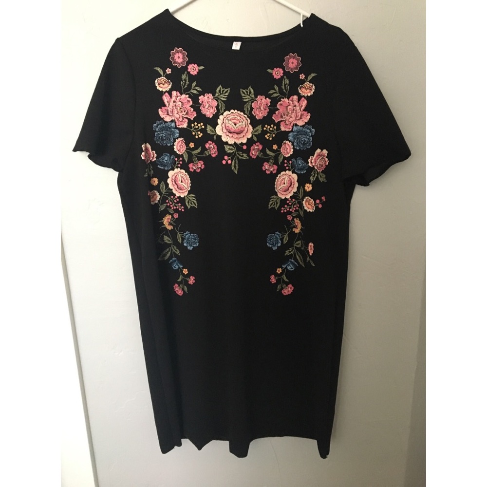 Floral Black Dress
